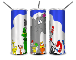 Happy Birthday Dr. Seuss Tumbler, grinch and friends, Tumbler Sublimation,Sublimation Designs,Tumbler Wrap,Sublimation