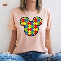 Autism Warrior Gift, Mickey Mouse Shirt, Disney Autism T-Shirt, Autism Teacher TShirt, Mickey Puzzle Pieces Graphic Tee,