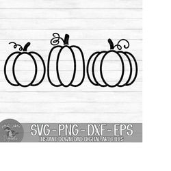 Pumpkins - Instant Digital Download - svg, png, dxf, and eps files included! Autumn, Fall, Halloween, Thanksgiving