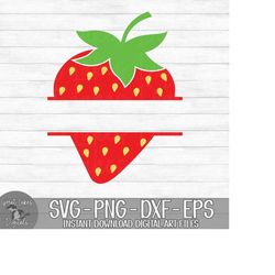 Strawberry Split Mongram - Instant Digital Download - svg, png, dxf, and eps files included!