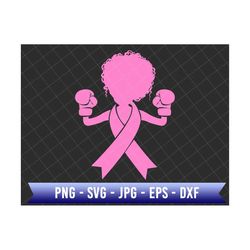Fight Cancer Svg, Afro Lady Svg, Breast Cancer Svg, Breast Cancer Awareness Svg, Cancer Ribbon Svg, Awareness Ribbon, Breast Cancer Survivor
