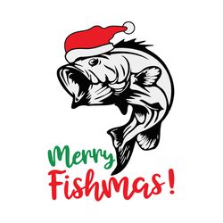Fish Merry Christmas Svg, Merry Christmas Svg, Christmas Ornament Svg, Christmas Svg Digital Download