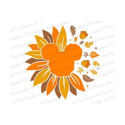 Fall Sunflower Svg, Autumn Vibes Svg, Fall Svg, Happy Fall Svg, Hello Fall Svg, Autumn Leaf Svg, Mouse Head Svg, Svg Files For Cricut