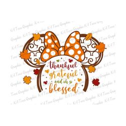 Mouse Thankful Grateful Blessed  Svg, Thanksgiving Svg, Halloween Shirt, Thankful Svg, Family Thanksgiving Shirt Svg, Fall Shirt Design