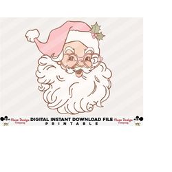 Retro Pink Santa Claus Christmas SVG PNG, Christmas SVG, Christmas Retro Svg. Christmas Sublimation for Shirt, Christmas