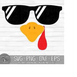 Turkey with Sunglasses - Instant Digital Download - svg, png, dxf, and eps files included! Thanksgiving Turkey, Boy