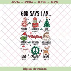 Retro Christmas Santa Claus God Says I Am SVG Download