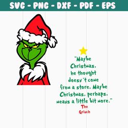 Funny Santa Grinch Maybe Christmas SVG Digital Cricut File
