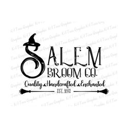 Retro Halloween Salem Broom Company SVG, Halloween Svg, Trick Or Treat, Halloween Witch, Halloween Salem Witch Svg, Spooky Svg, Cricut File