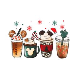 Disney Mickey Minnie Christmas Coffee PNG Sublimation