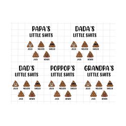 Personalized PaPa's Little Sh*ts Emoji Png, Funny Father's Day Gift, Gift For Dad, Father's Day Png, Custom Cute Kids Png, Dad Jokes Png