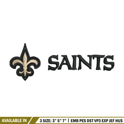 New Orleans Saints logo Embroidery, NFL Embroidery, Sport embroidery, Logo Embroidery, NFL Embroidery design