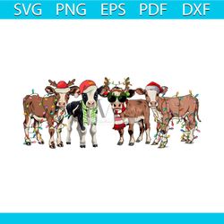 Christmas Cow Santa Hat Funny Farm Animal PNG Download