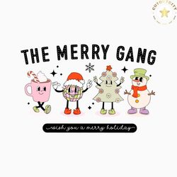 Retro The Merry Gang Funny Christmas SVG File For Cricut