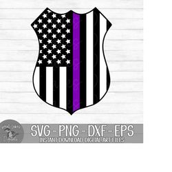 Security Enforcement Badge - American Flag, Thin Purple Line - Instant Digital Download - svg, png, dxf, and eps files i