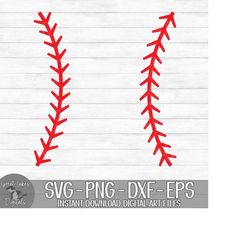 Baseball Stitches - Instant Digital Download - svg, png, dxf, and eps files included!