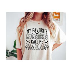 Halloween SVG PNG, My Favorite Monsters Call Me Mom, Retro Halloween Mom Shirt, Svg Files For Cricut