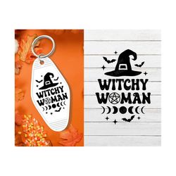 Witchy Woman SVG, Halloween Keychain, Retro Motel Keychain Svg, Halloween Keychain, Svg Files For Cricut