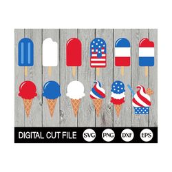 Patriotic Popsicle Svg Bundle, 4th of July Svg, American Flag Svg, Independence day, Fourth of July, America Ice Cream, Svg Files For Cricut