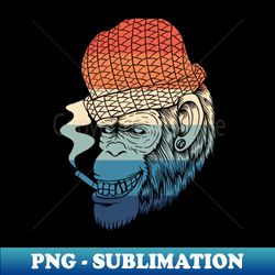 Vintage Monkey Smoking - Unique Sublimation PNG Download - Perfect for Sublimation Mastery