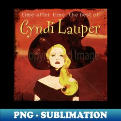 Time After Time Vintage Lauper Inspired Tee - Elegant Sublimation PNG Download - Stunning Sublimation Graphics