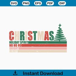 Vintage Christmas Tree Holiday Spirit SVG Digital Cricut File