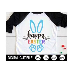 Kids Happy Easter Svg, Easter SVG, Cute Bunny Ears, Easter Egg, Happy Easter Png, Kids Easter Shirt, Svg Files For Cricut, Silhouette
