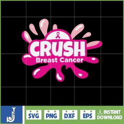 breast cancer svg, crush breast cancer svg, pink awareness ribbon svg, breast cancer awareness