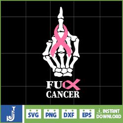 Breast Cancer Svg, Fuck Cancer Svg, Pink Awareness Ribbon Svg, Breast Cancer Awareness