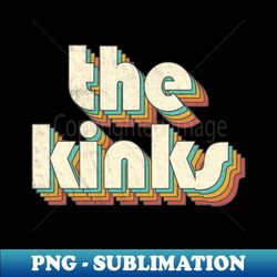 Vintage Kinks Rainbow Letters Distressed Style - Unique Sublimation PNG Download - Unleash Your Creativity