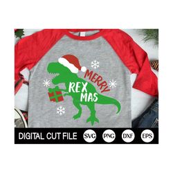 Merry Rex Mas SVG, Christmas Dinosaurs, Rex Santa SVG, TRex Christmas Sweater Svg, Winter Holiday PNG, Svg files for Cricut Silhouette