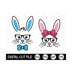 Easter Glasses Bunny SVG, Easter SVG, Easter Bunny Svg, Baby Boy Svg, Baby Girl, Kids Easter Shirt, Png, Svg Files For Cricut, Silhouette