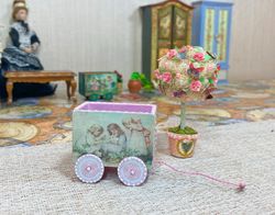 trolley for dollhouse. doll toy.