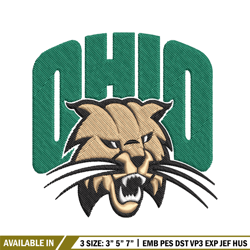 Ohio Bobcats embroidery design, Ohio Bobcats embroidery, logo Sport, Sport embroidery, NCAA embroidery.