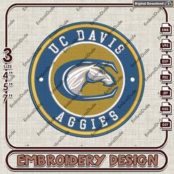 NCAA Logo Embroidery Files, NCAA UC Davis Aggies Embroidery Designs, UC Davis Aggies Machine Embroidery Design