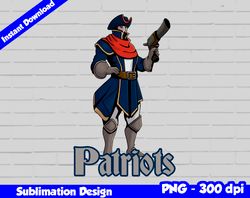 Patriots Png, Football mascot warrior style, patriots t-shirt design PNG for sublimation, sport mascot design
