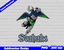 Seahawks Png, Football mascot warrior style, Seahawks t-shirt design PNG for sublimation, sport mascot design