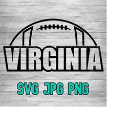 Virginia Football 002 SVG PNG JPG | Layered Vector File | Sublimination File | Die Cutting File | Retro Style | Clip Art | Digital Download