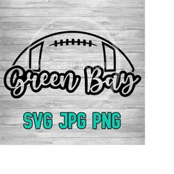 Green Bay Football 001 SVG PNG JPG | Football Green Bay Vector | Cricut and Silhouette File | Vintage Green Bay Football | Digital Download