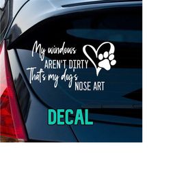 dog nose art 001 decal | dog heart window decal | pet car decal | love my dog | car decal | window decal | outdoor sticker
