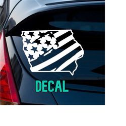 iowa american flag decal | ia american flag decal | distressed american flag decal | window decal | outdoor decal