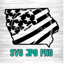 Iowa American Flag SVG PNG JPG | Iowa Flag Vector | Cricut and Silhouette File | Clipart File | Laser Engraving File | Digital Download