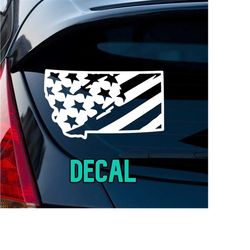 montana american flag decal | mt american flag decal | distressed american flag decal | window decal | outdoor decal | montana outline