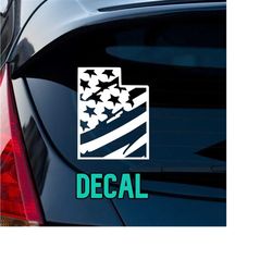 utah american flag decal | ut american flag decal | distressed american flag decal | window decal | outdoor decal