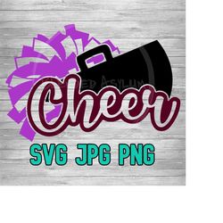 Cheer 001 SVG PNG JPG | Cheerleader Layered Vector File | Cheerleading Sublimination | Cheer Mom | Clip Art | Digital Download