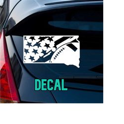 south dakota american flag football decal | sd american flag decal | distressed american flag decal | window decal | outdoor decal