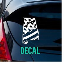 alabama american flag decal | al american flag decal | distressed american flag decal | window decal | outdoor decal