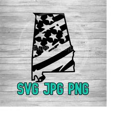 Alabama American Flag SVG PNG JPG | Alabama Flag Outline Vector | Cricut and Silhouette File | Clipart | Laser Engraving | Sublimination