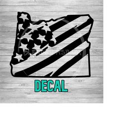oregon american flag decal | or american flag decal | distressed american flag decal | window decal | outdoor decal