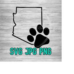 Arizona Paw SVG PNG JPG | Arizona Paw Print Layered Vector | Dog Paw Arizona | Cricut and Silhouette File | Clipart | Laser Engraving